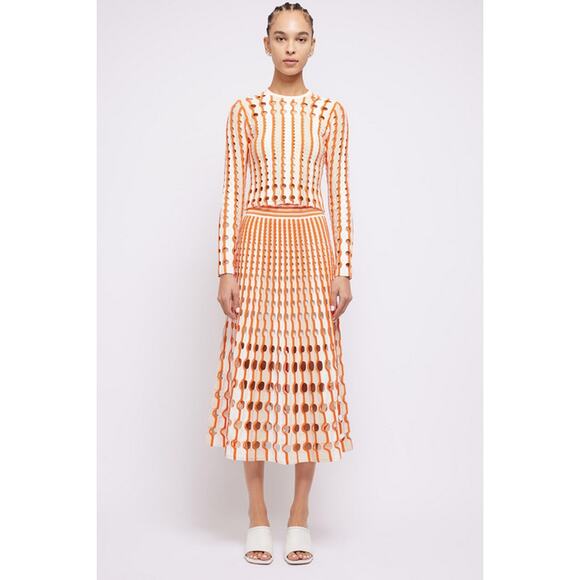 Jonathan Simkhai Tiana Cut-Out Knitted Top & Jax/Larken Midi Skirt SET - Picture 6 of 14